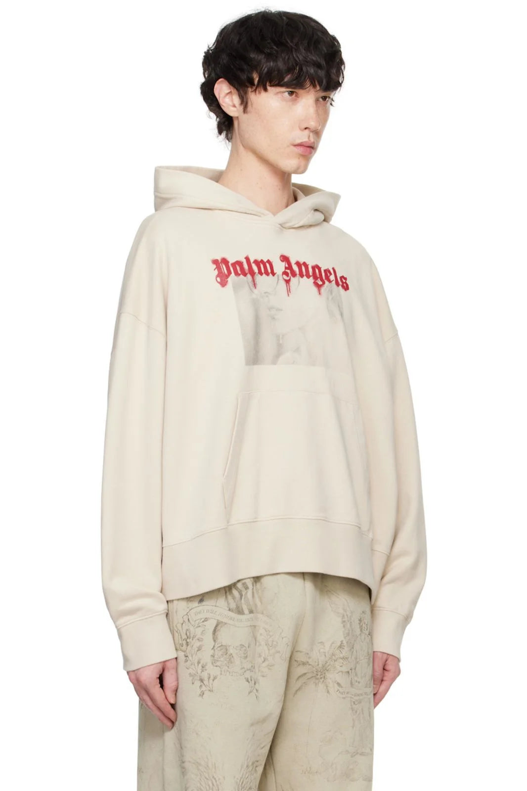 PALM ANGELS ||  Portrait Pencil Hoodie For Men