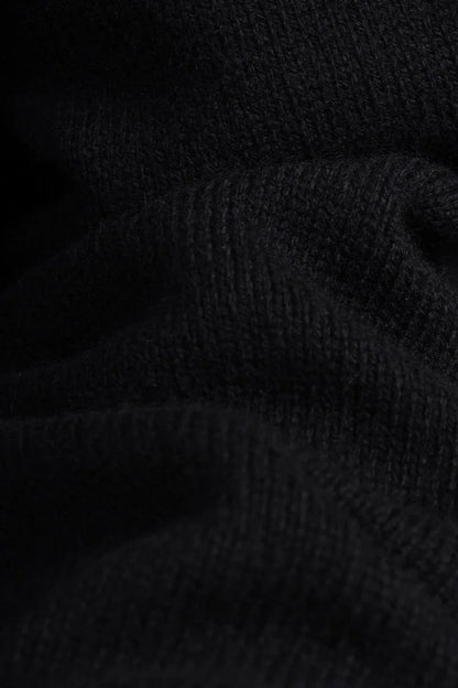 PALM ANGELS || Monogram-Embroidered Knitted Black Hoodie