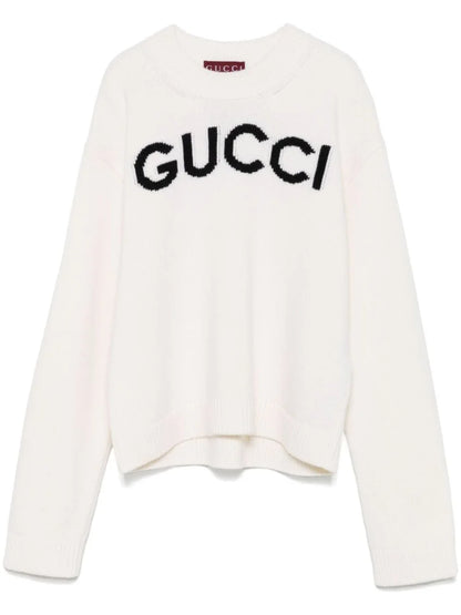 GUCCI || Gucci Intarsia-Logo Wool Sweater For Women