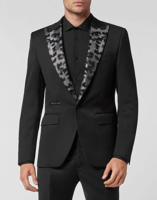 PHILIPP PLEIN || Blazer Lord Fit Swarovski Leopard Design