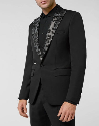 PHILIPP PLEIN || Blazer Lord Fit Swarovski Leopard Design