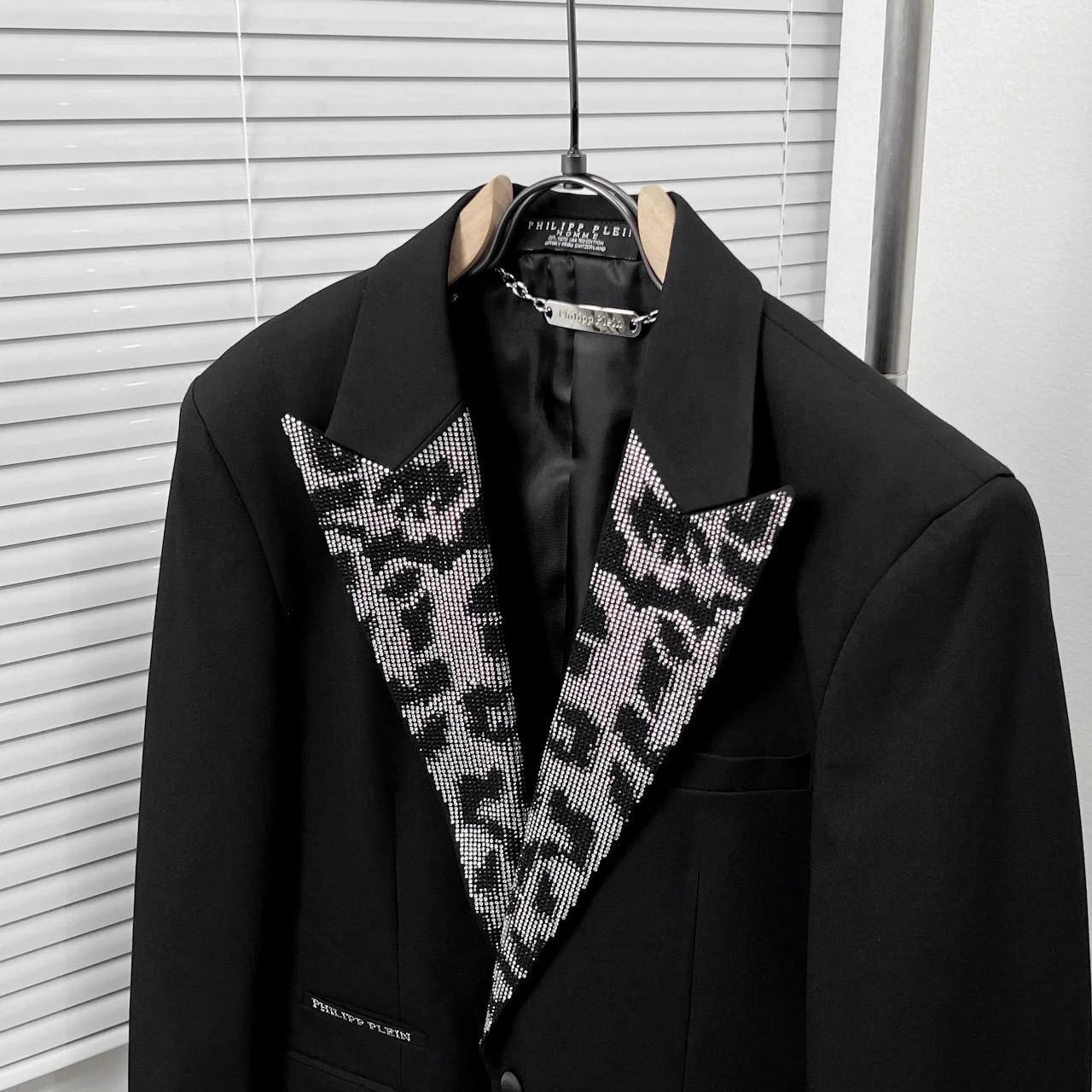 PHILIPP PLEIN || Blazer Lord Fit Swarovski Leopard Design