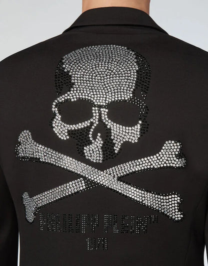 PHILIPP PLEIN || Crystal Skeleton Gigolò Fit Black Blazer Men