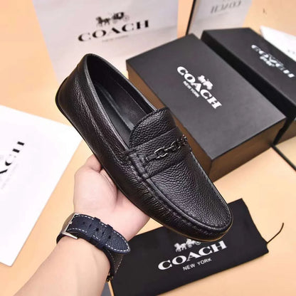 COACH || Mahogany Brown/Black Slip On Loafers