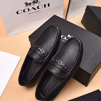 COACH || Mahogany Brown/Black Slip On Loafers