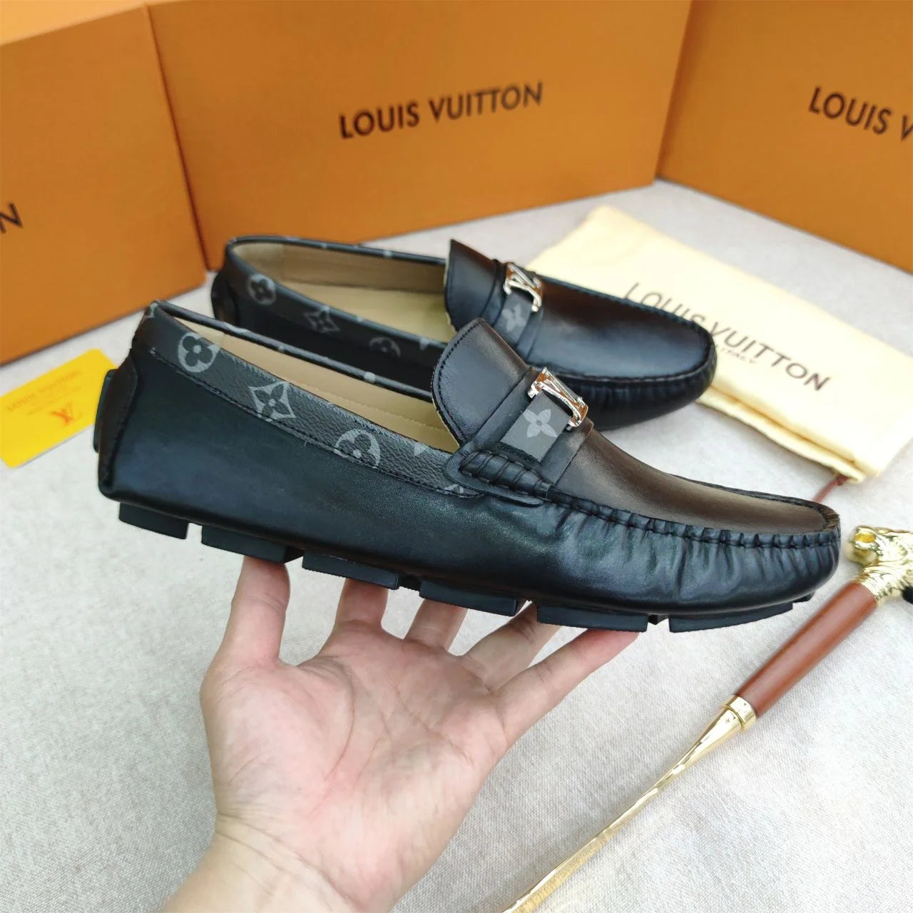 LOUIS VUITTON || Monte Carlo Moccasins - Luxury Black /Brown