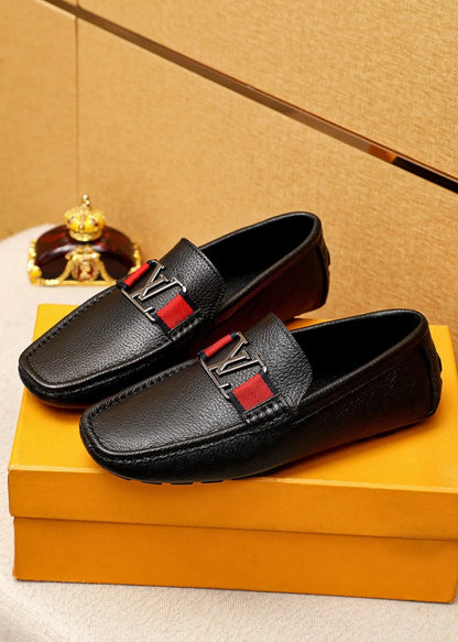 LOUIS VUITTON || Monte Carlo Mocassin LV Monochrome Leather Black Loafers