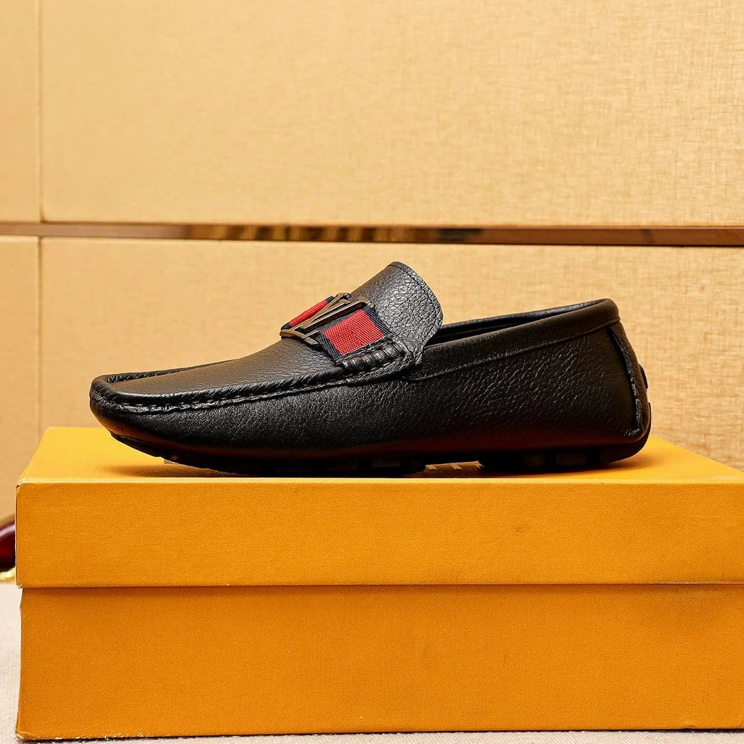 LOUIS VUITTON || Monte Carlo Mocassin LV Monochrome Leather Black Loafers