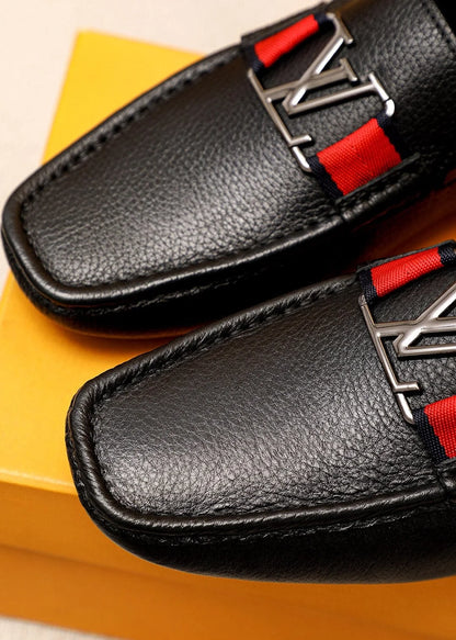 LOUIS VUITTON || Monte Carlo Mocassin LV Monochrome Leather Black Loafers