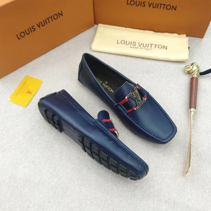 LOUIS VUITTON || Monte Carlo Mocassin LV Monochrome Leather Blue Loafers