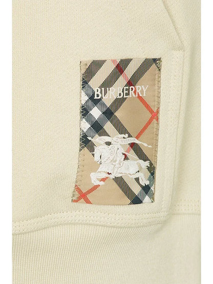 BURBERRY || Check Label Cotton Hoodie