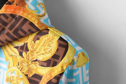 VERSACE || Fendace Zucca FF Logo Printed Hoodie Bomber Jacket