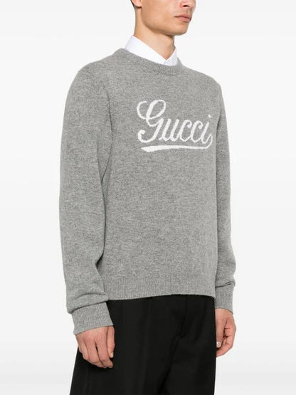 GUCCI || WOOL SWEATER WITH GUCCI INTARSIA KNITEDWEAR FOR MEN