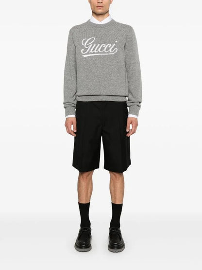 GUCCI || WOOL SWEATER WITH GUCCI INTARSIA KNITEDWEAR FOR MEN