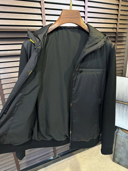 FENDI || Men's Black Technical Ski Hood Jacket