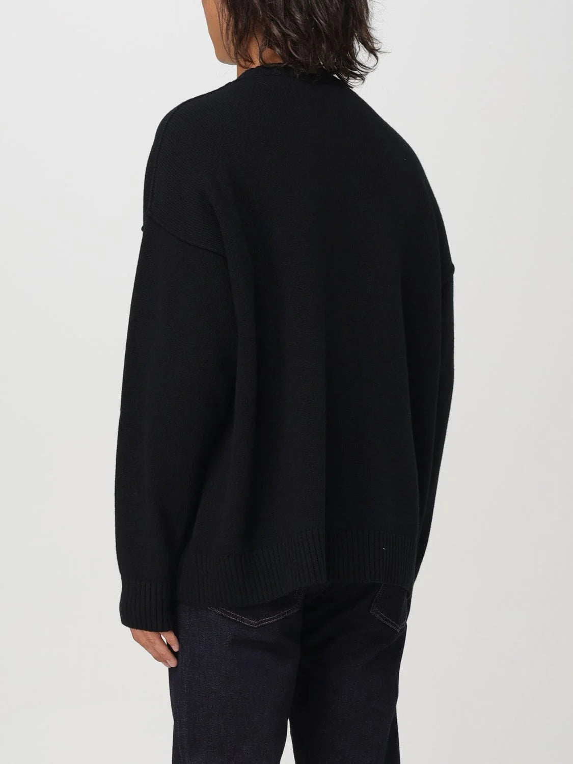 DOLCE & GABBANA || WOOL ROUND-NECK SWEATER WITH DG INLAY