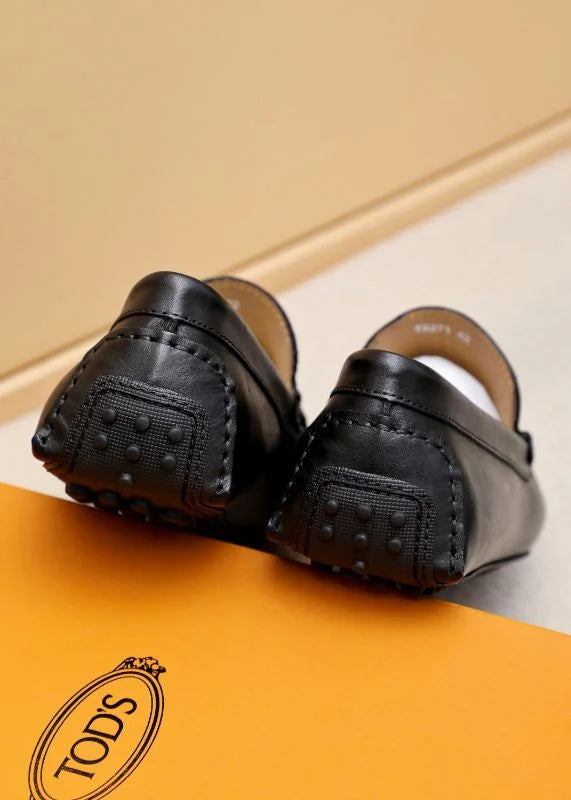 TODS || Timeless Gommino T Logo Black/Grey Loafers