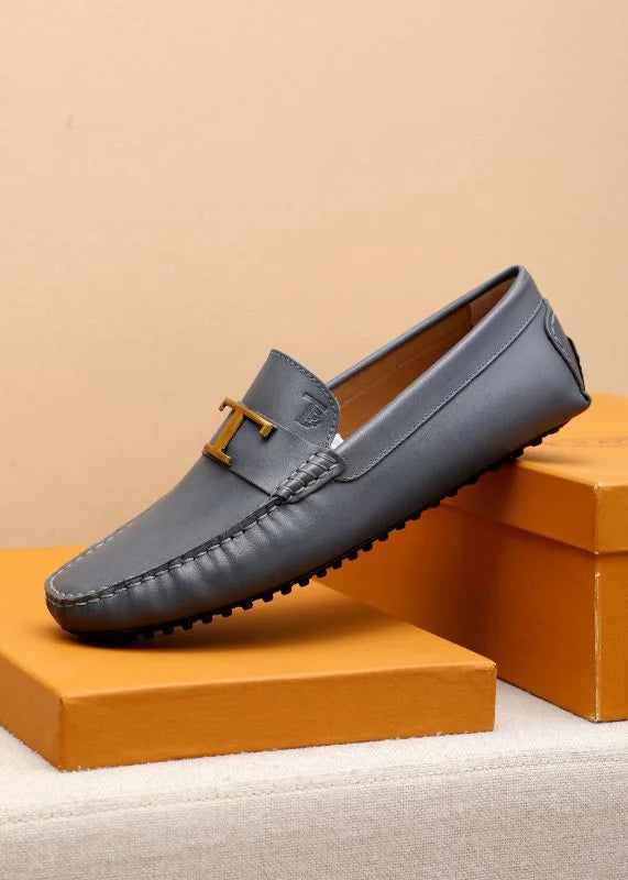 TODS || Timeless Gommino T Logo Black/Grey Loafers