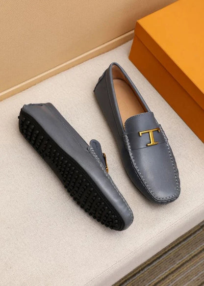 TODS || Timeless Gommino T Logo Black/Grey Loafers