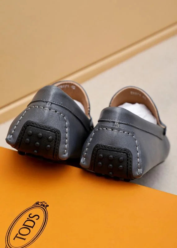 TODS || Timeless Gommino T Logo Black/Grey Loafers