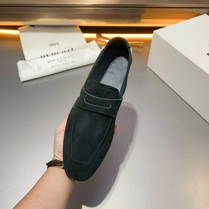 BERLUTI || Lorenzo Drive Scritto Camoscio Calf Leather Loafer