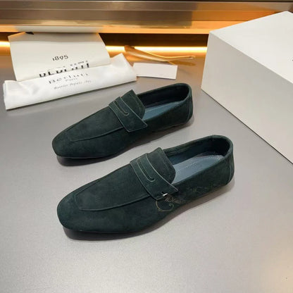 BERLUTI || Lorenzo Drive Scritto Camoscio Calf Leather Loafer