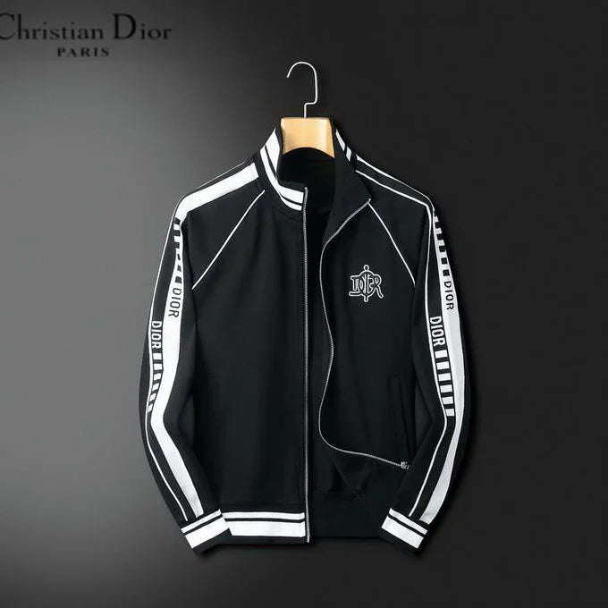 CHRISTIAN DIOR || DIOR Contrast Logo Taping Black Tracksuit