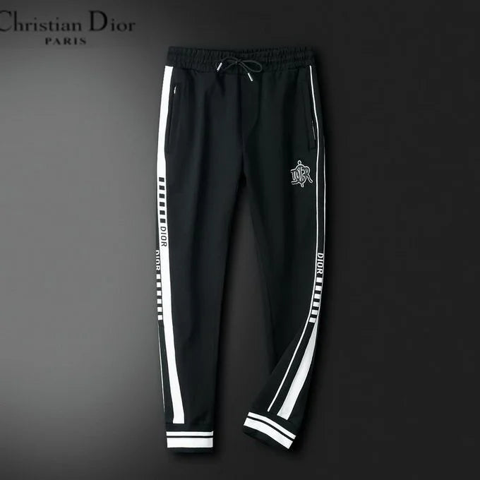 CHRISTIAN DIOR || DIOR Contrast Logo Taping Black Tracksuit