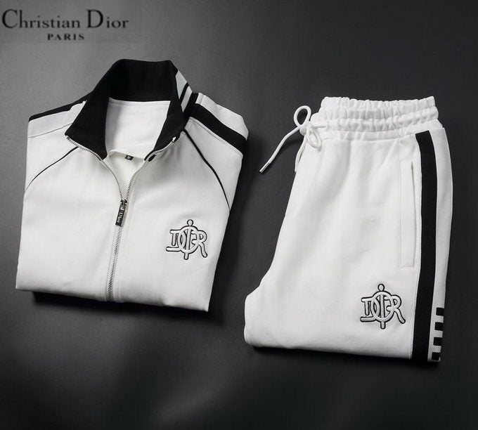 CHRISTIAN DIOR || DIOR Contrast Logo Taping White Tracksuit