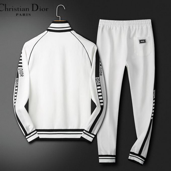 CHRISTIAN DIOR || DIOR Contrast Logo Taping White Tracksuit