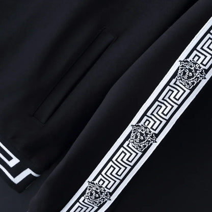 VERSACE || Men Black Medusa Design Taped Trackset