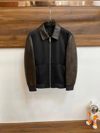 CHRISTIAN DIOR || Varsity Leather Regular Fit Biker Jacket