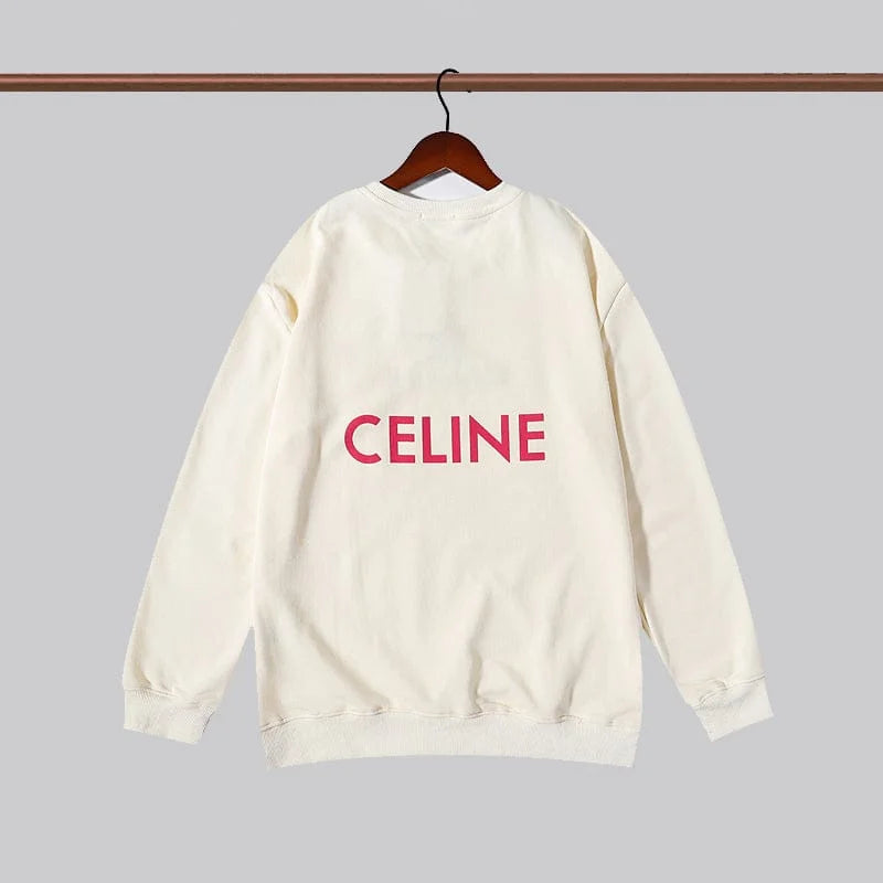 CELINE || Celine Embroidered Sweatshirt In Fleece Wool