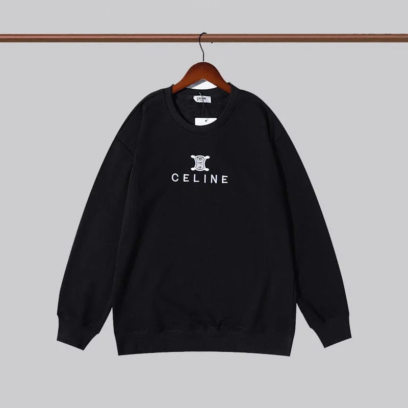 CELINE || Celine Embroidered Sweatshirt In Fleece Wool