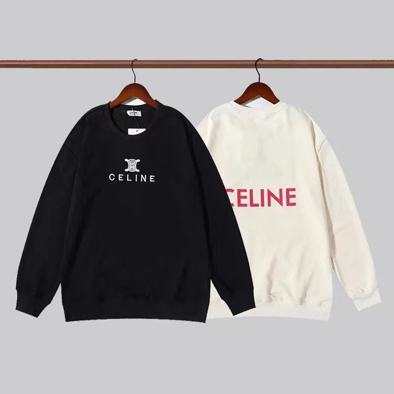 CELINE || Celine Embroidered Sweatshirt In Fleece Wool