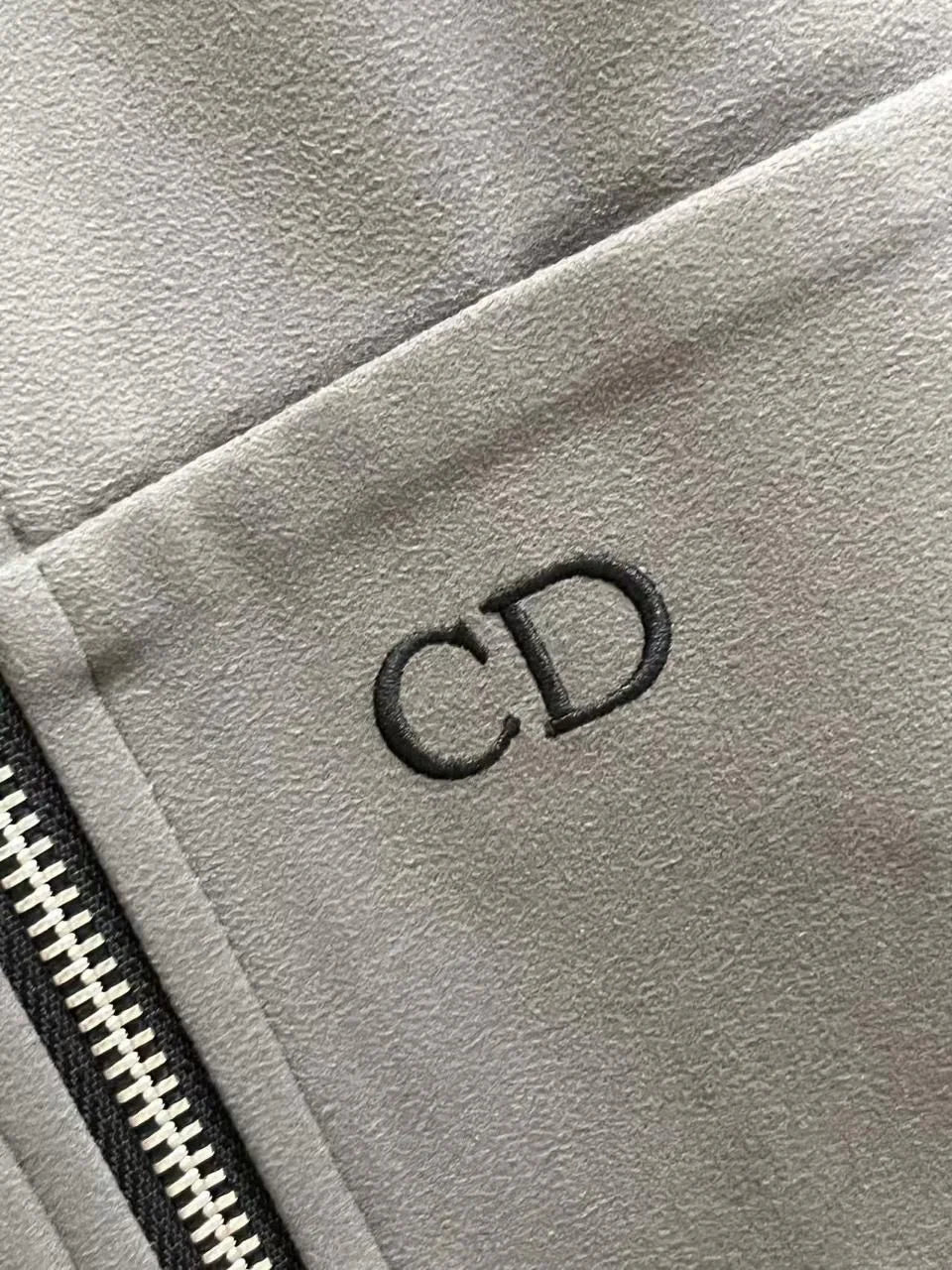 CHRISTIAN DIOR || CD Logo Engraved Regular Fit Leather Jacket For Men