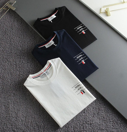 THOM BROWNE || New York Homme Logo Printed Short Sleeves Round Neck T-Shirt