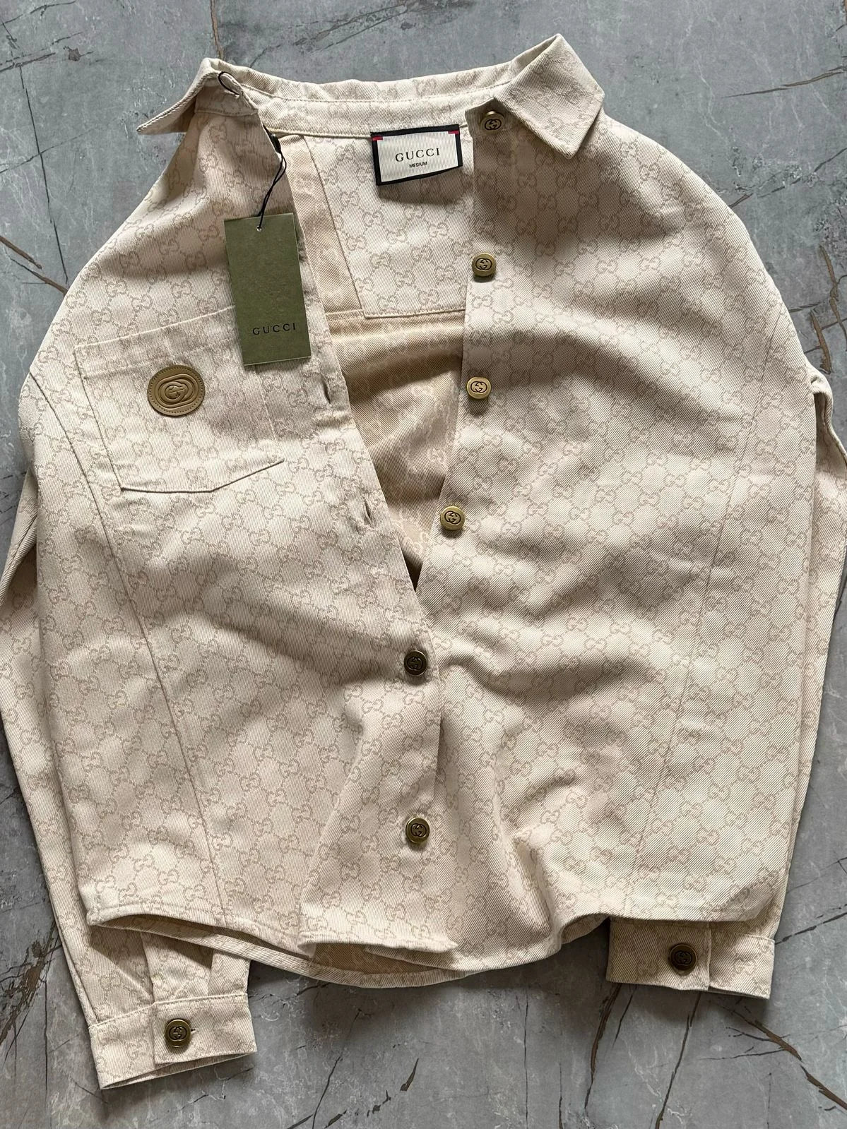 GUCCI || GG Cotton Jacquard Shacket In Ivory Shirt – FASHION MYST