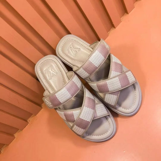 LOUIS VUITTON ||  LV Venice Mule Monogram Eclipse Slides Sandals- FASHION MYST