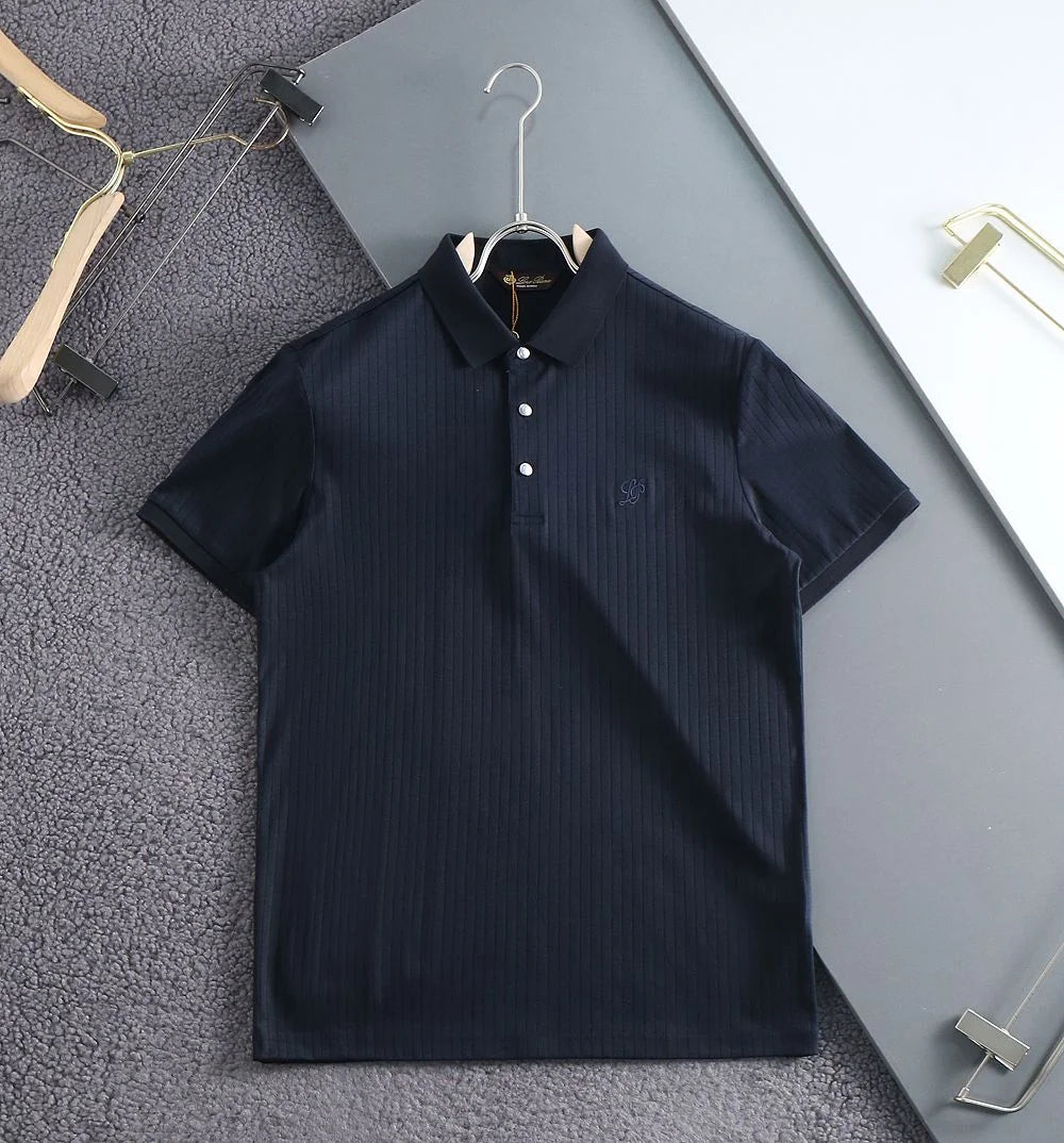 LORO PIANA || Textured Slim-Fit Cotton-Piqué Polo T-Shirt