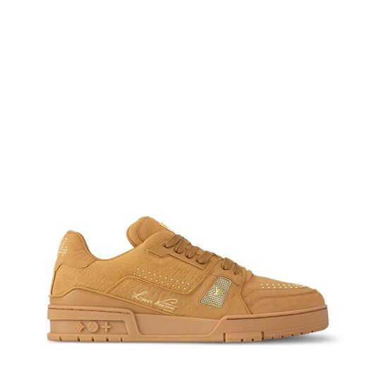 LOUIS VUITTON || LV Trainer Low-Top Sneakers in Golden Tan