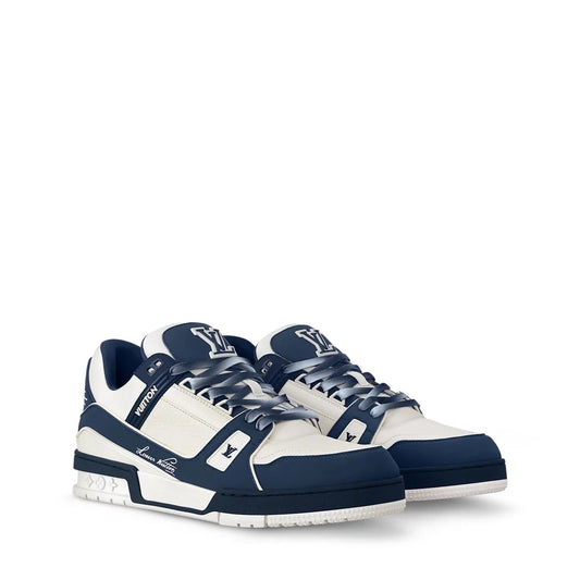 LOUIS VUITTON || LV Trainer Sneakers Navy Blue & White