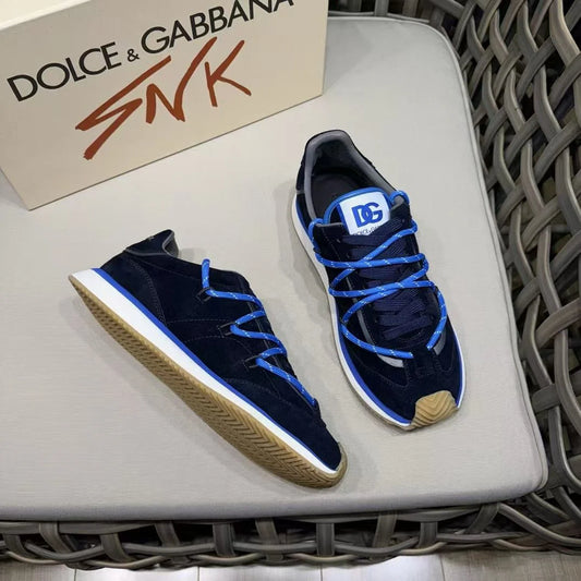 DOLCE & GABBANA || DG Runner Blue Suede Sneaker