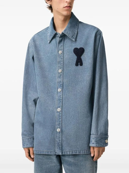 AMI Paris || Ami de Coeur denim Shacket Shirt
