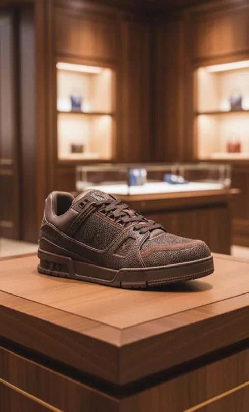 LOUIS VUITTON || LV Trainer "Strass" Monogram Sneakers in Chocolate Brown