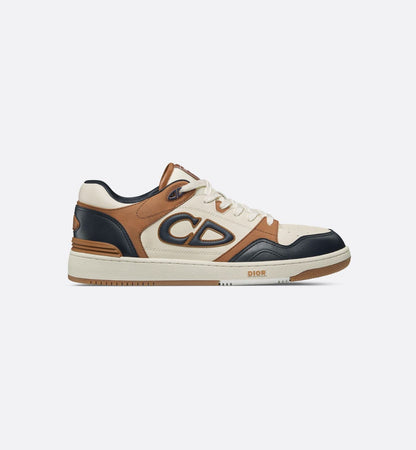 CHRISTIAN DIOR || B27 Low-Top Sneaker in Cream, Navy, and Tan Calfskin