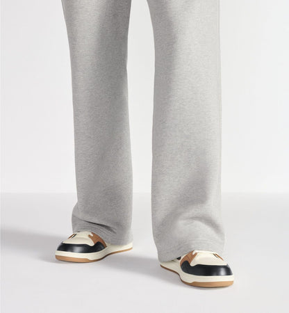 CHRISTIAN DIOR || B27 Low-Top Sneaker in Cream, Navy, and Tan Calfskin