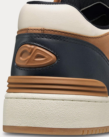 CHRISTIAN DIOR || B27 Low-Top Sneaker in Cream, Navy, and Tan Calfskin