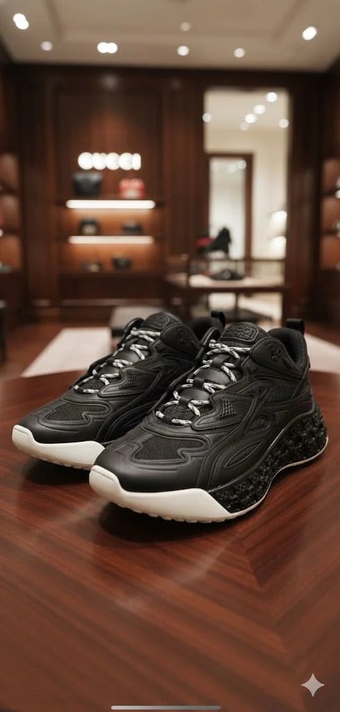 GUCCI || Men's GG Mac80 Sneakers - Black Technical Fabric & Leather - FASHION MYST