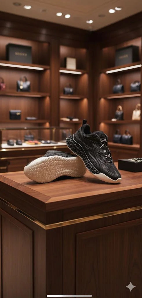 GUCCI || Men's GG Mac80 Sneakers - Black Technical Fabric & Leather - FASHION MYST